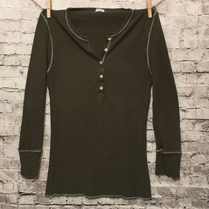 SPLENDID thermal waffle knit Henley top